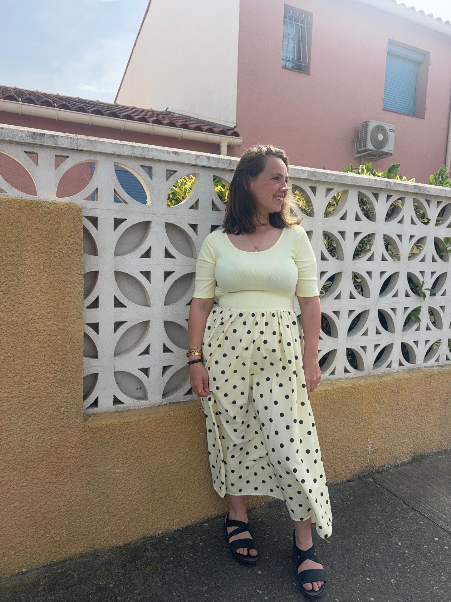 Robe à pois Jaune