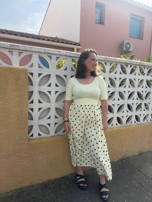 Robe à pois Jaune